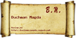 Buchman Magda névjegykártya